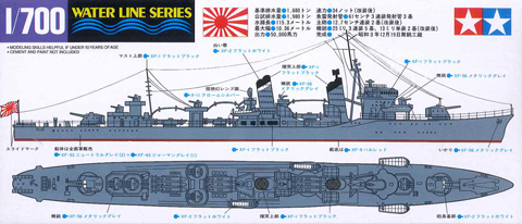 1/700　駆逐艦　初雪　プラモデル　ウォーターライン　タミヤ