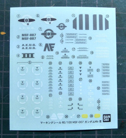 RE/100 1/100　ガンダムMk-III　プラモデル　サンプル製作レビュー　タギミ